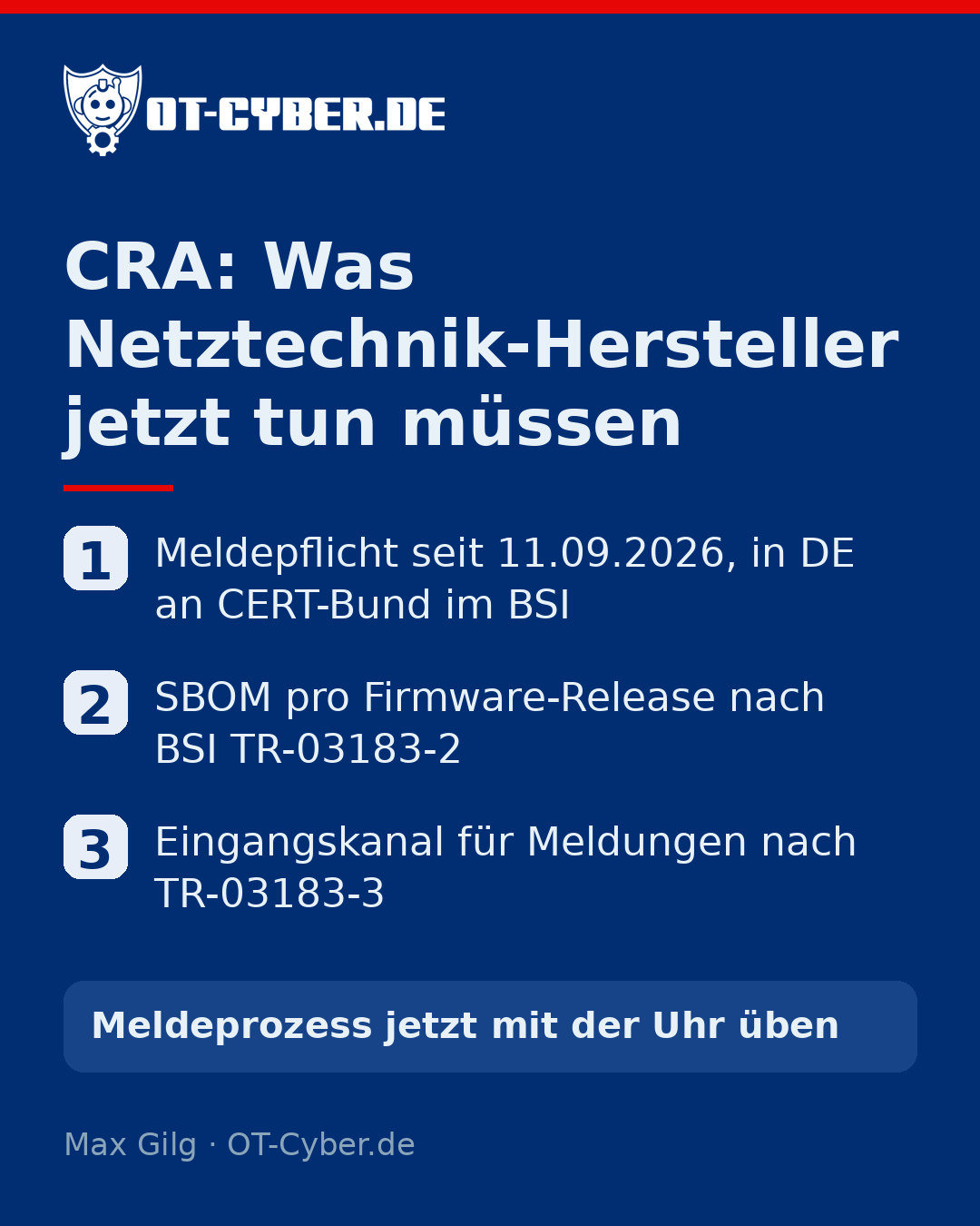 Infografik: CRA: Was Netztechnik-Hersteller jetzt tun müssen