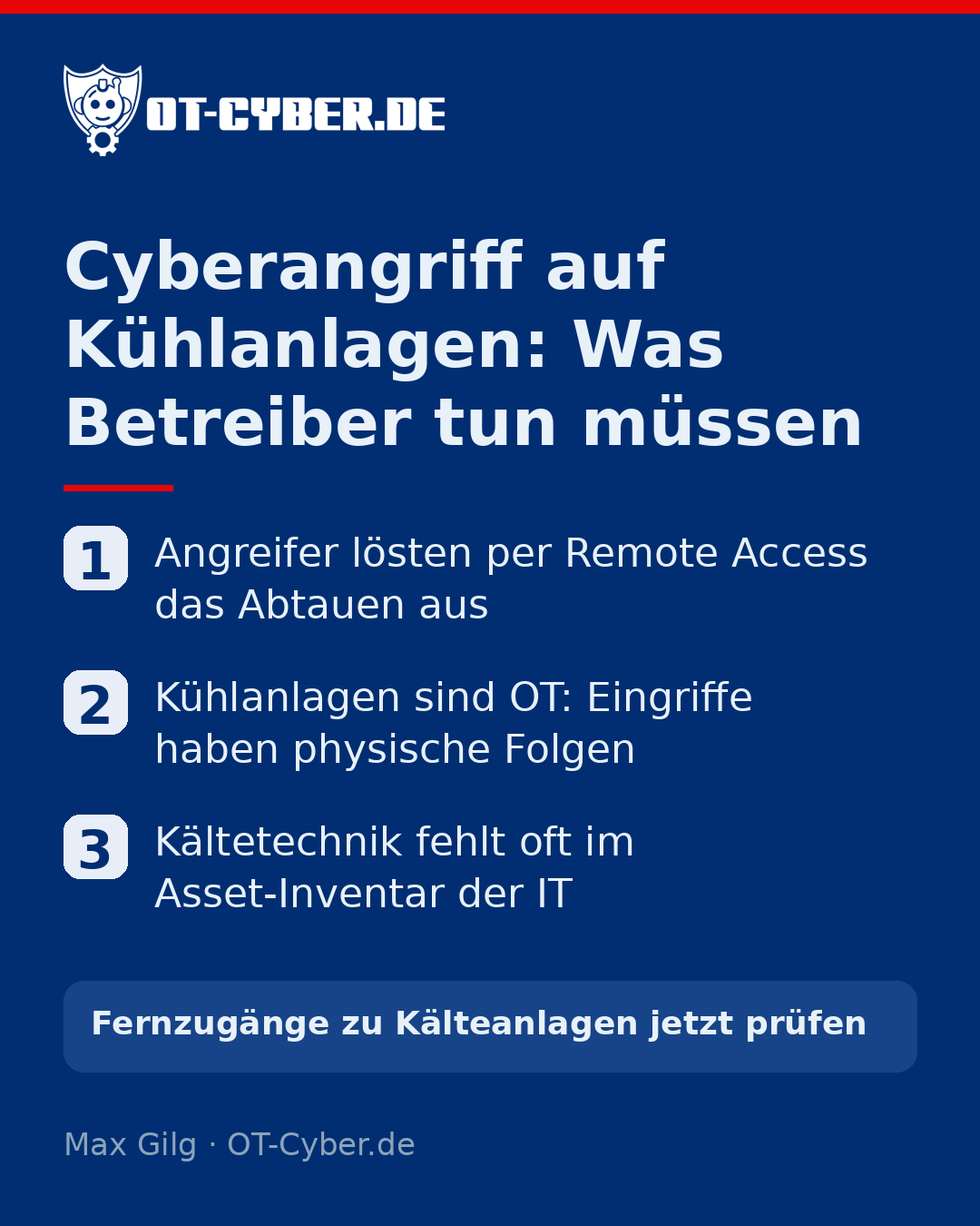 Infografik: Cyberangriff auf Kühlanlagen: Was Betreiber tun müssen