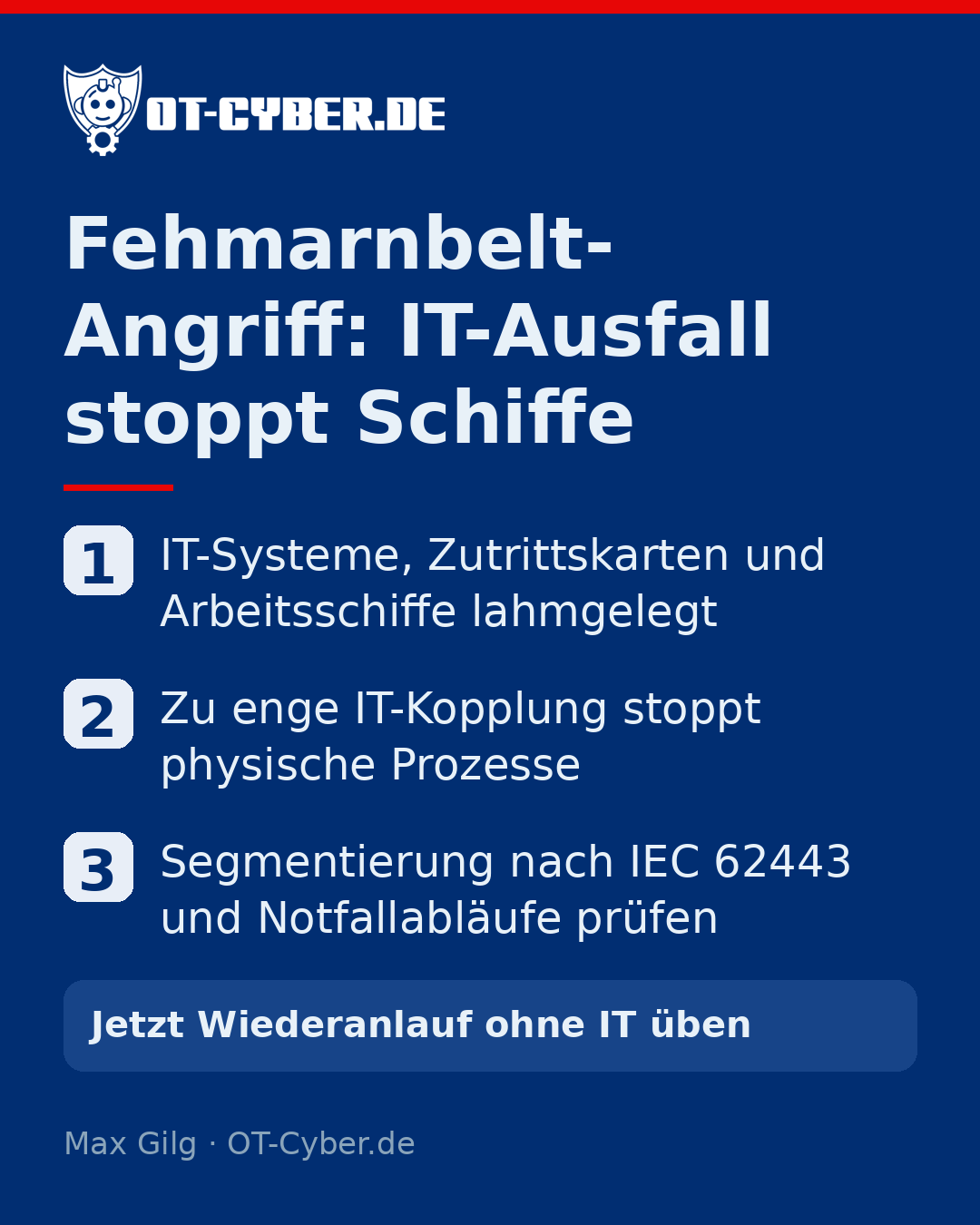 Infografik: Fehmarnbelt-Angriff: IT-Ausfall stoppt Schiffe