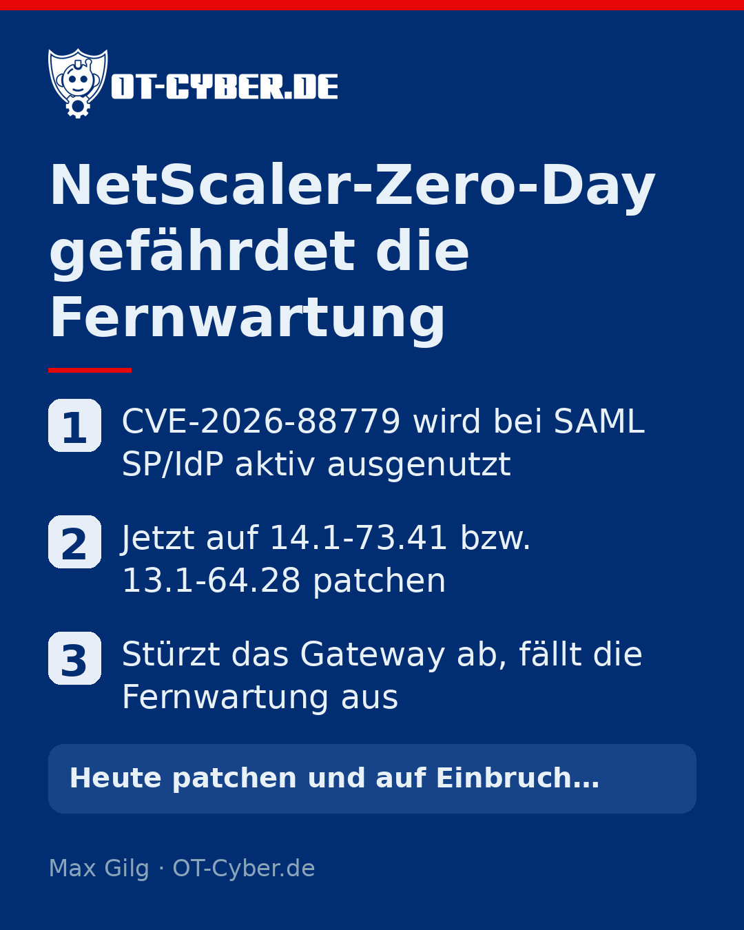 Infografik: NetScaler-Zero-Day gefährdet den Fernzugriff