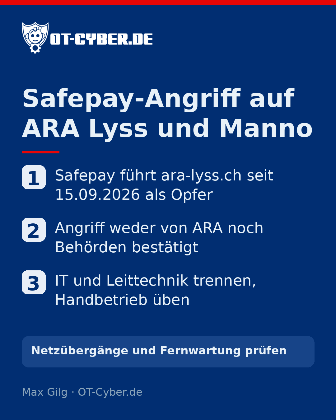Infografik: Safepay-Angriff auf ARA Lyss und Manno