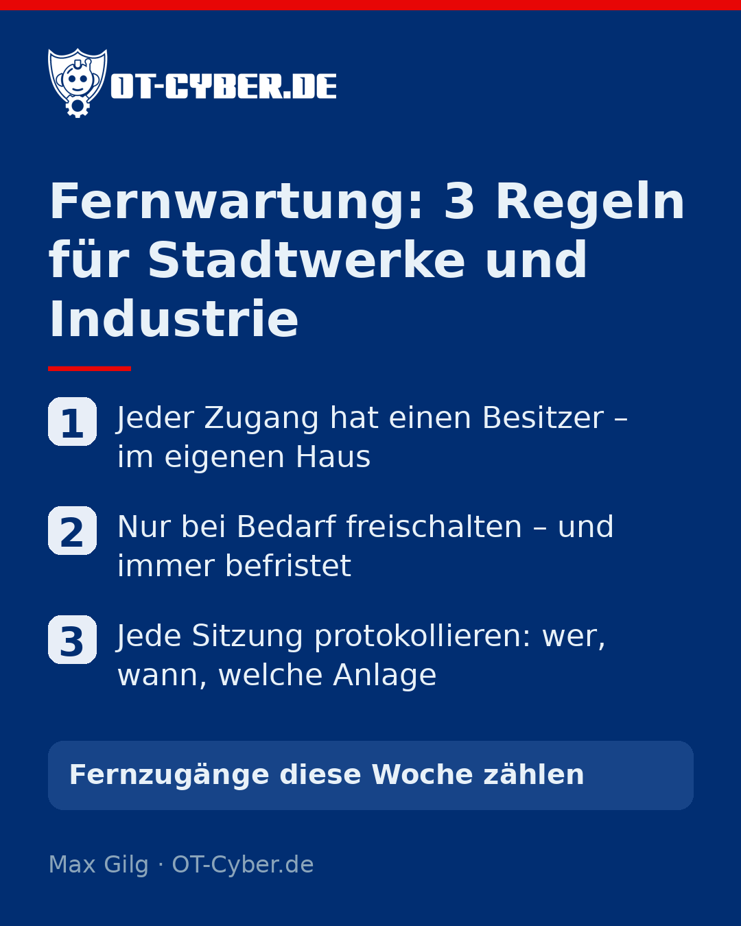 Infografik: Fernwartung: 3 Regeln für Stadtwerke und Industrie