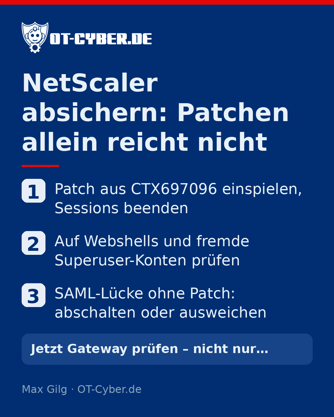 Infografik: NetScaler absichern: Patchen allein reicht nicht