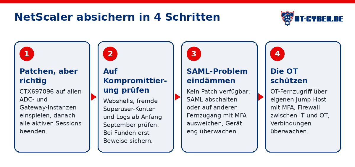 Schema: NetScaler absichern in 4 Schritten