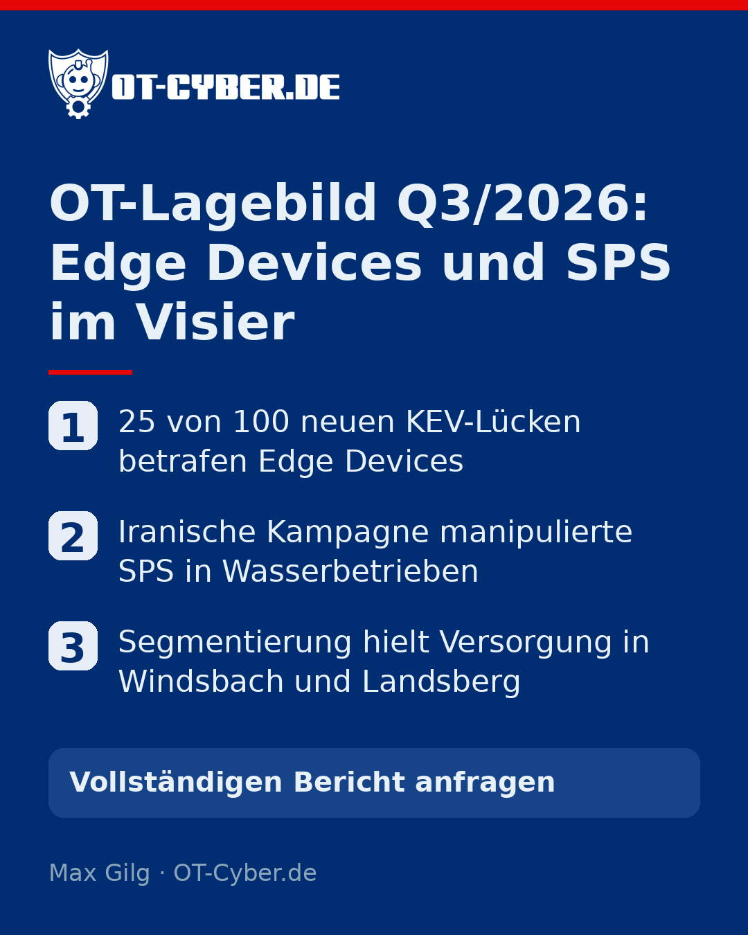 Infografik: OT-Lagebild Q3/2026: Edge Devices und SPS im Visier