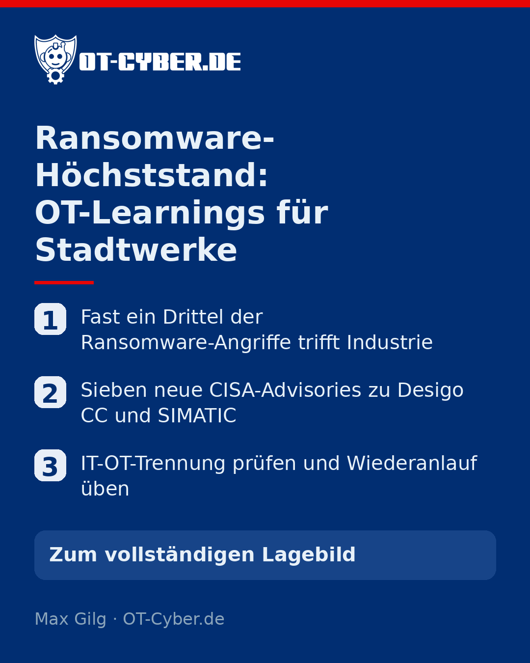 Infografik: Ransomware-Höchststand: OT-Learnings für Stadtwerke
