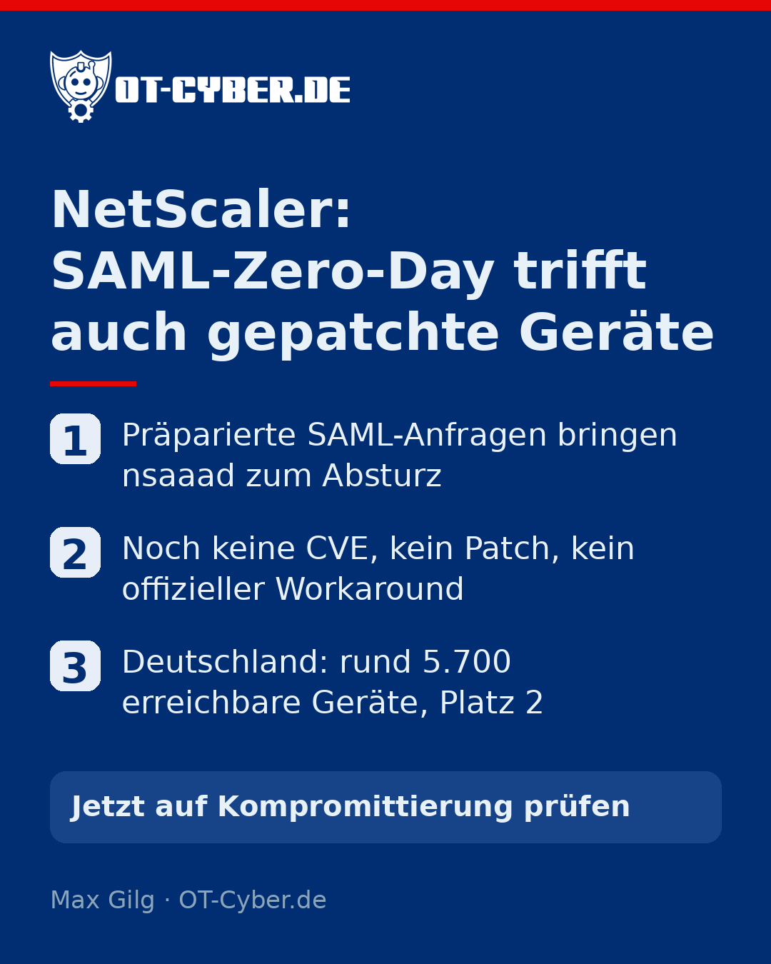 Infografik: NetScaler: SAML-Zero-Day trifft auch gepatchte Geräte