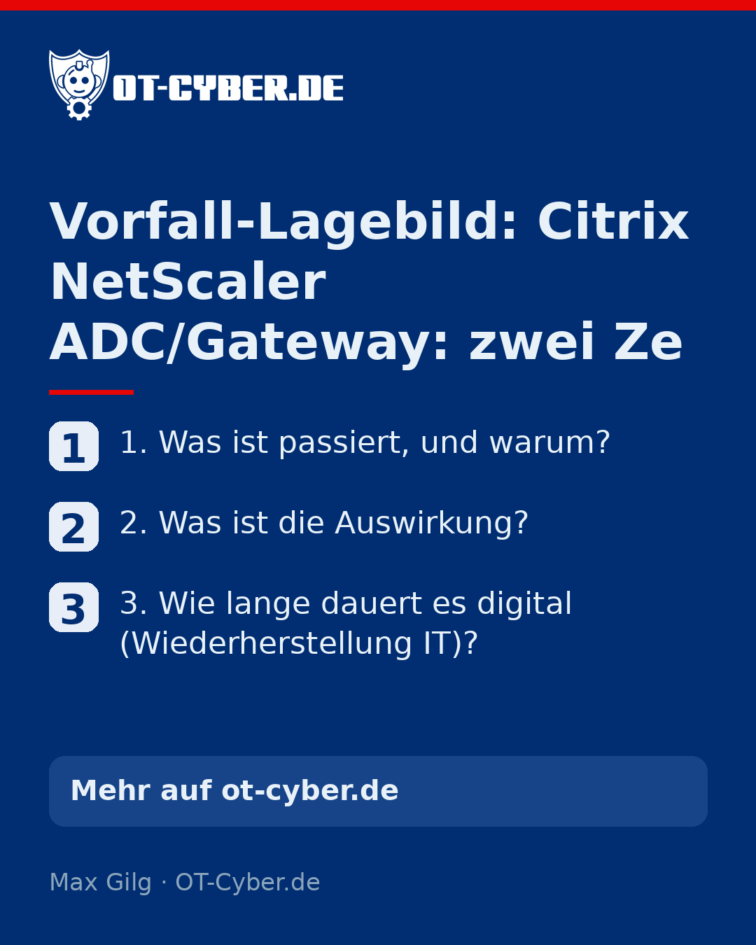 Infografik: Vorfall-Lagebild: Citrix NetScaler ADC/Gateway: zwei Ze