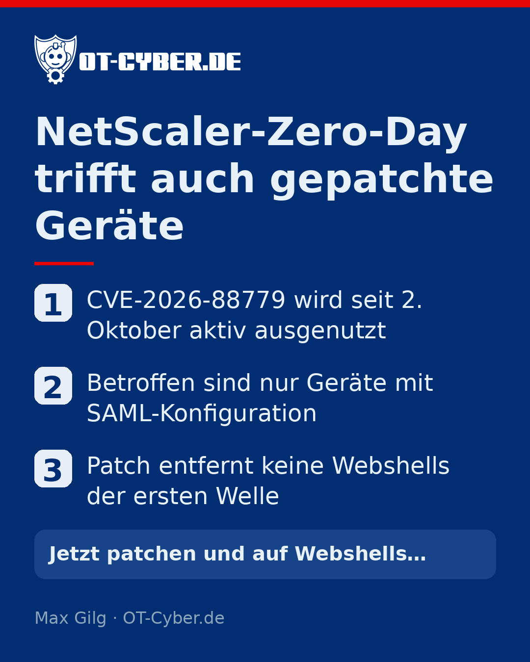 Infografik: NetScaler-Zero-Day trifft auch gepatchte Geräte