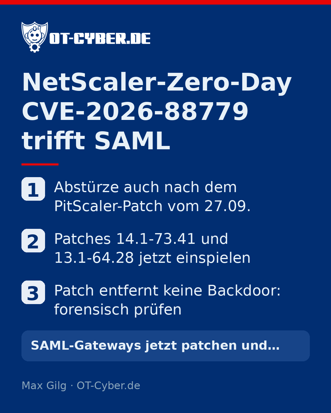 Infografik: NetScaler-Zero-Day CVE-2026-88779 trifft SAML