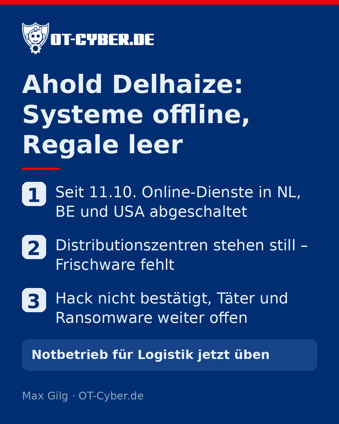 Infografik: Ahold Delhaize: Systeme offline, Regale leer