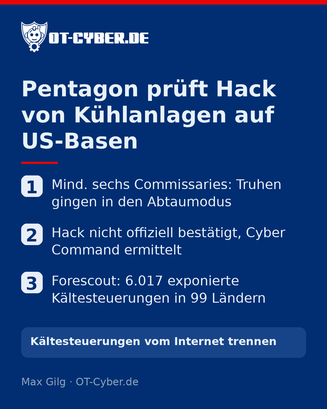 Infografik: Pentagon prüft Hack von Kühlanlagen auf US-Basen