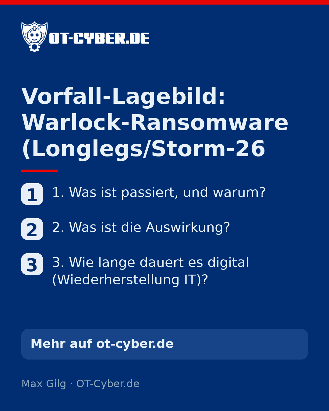 Infografik: Vorfall-Lagebild: Warlock-Ransomware (Longlegs/Storm-26