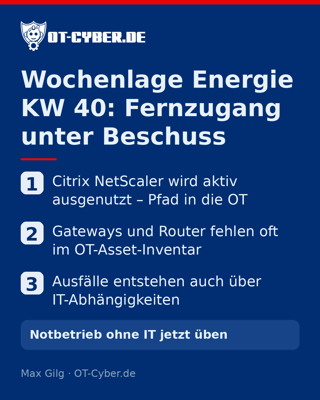 Infografik: Wochenlage Energie KW 40: Fernzugang unter Beschuss